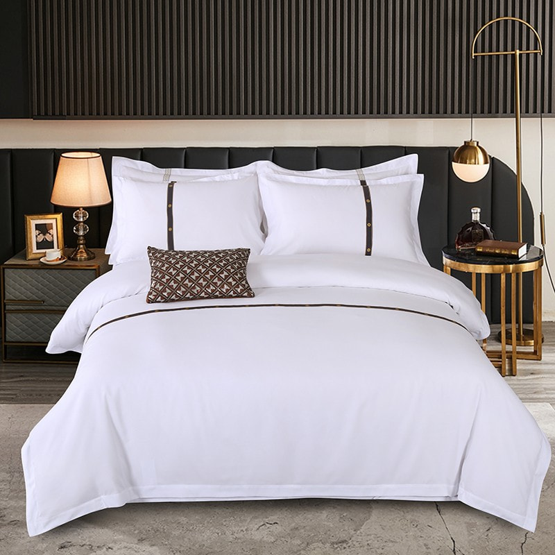 Solid hotell lin ren bomullssteark sett