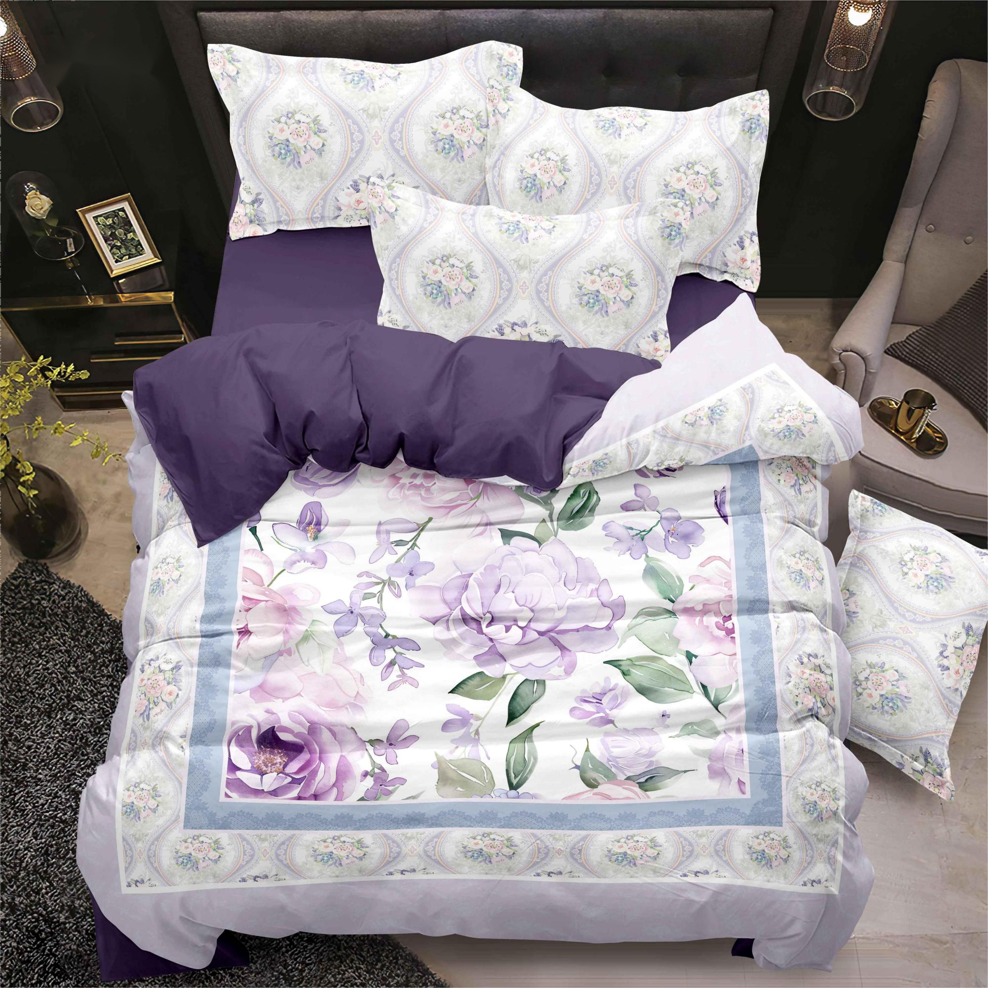 Purple Floral Digital Print Sengark sett