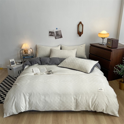 Polyester sengark sett minimalistisk glatt design