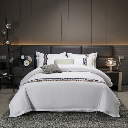 Solidfarge hotell lin poly-cotton laken myk